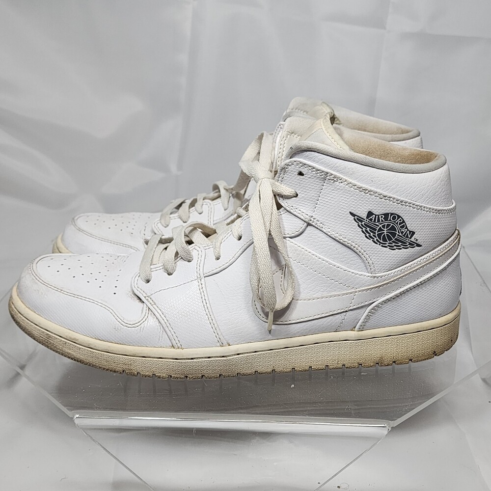 Nike Air Jordan 1 Mid Retro 2013 White 554724-102 Men's sz 13 Sneakers
